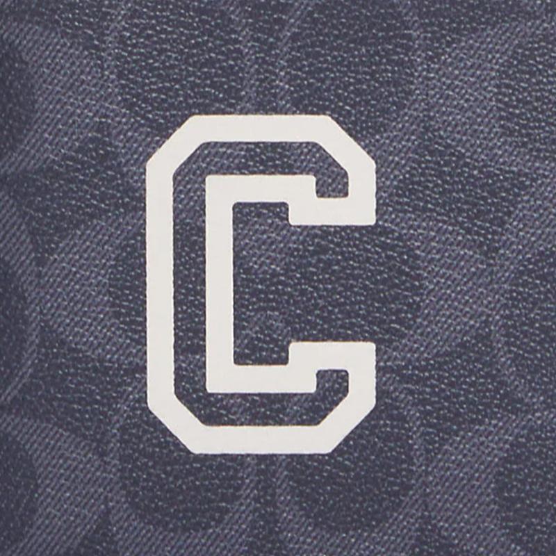 COACH Billfold Wallet 10 Classic Fashion Multi-Card Slot Bifold Coated Canvas Document Case Card Holder Wallet Men's Denim Color and Chalk White