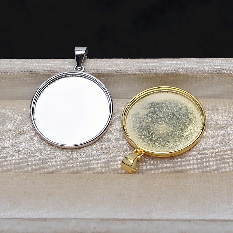 Runde, flache Unterseite für Anhänger mit Fötushaar aus S925er Silber, 20 Stück, 13 mm und 16 mm, DIY 4478.