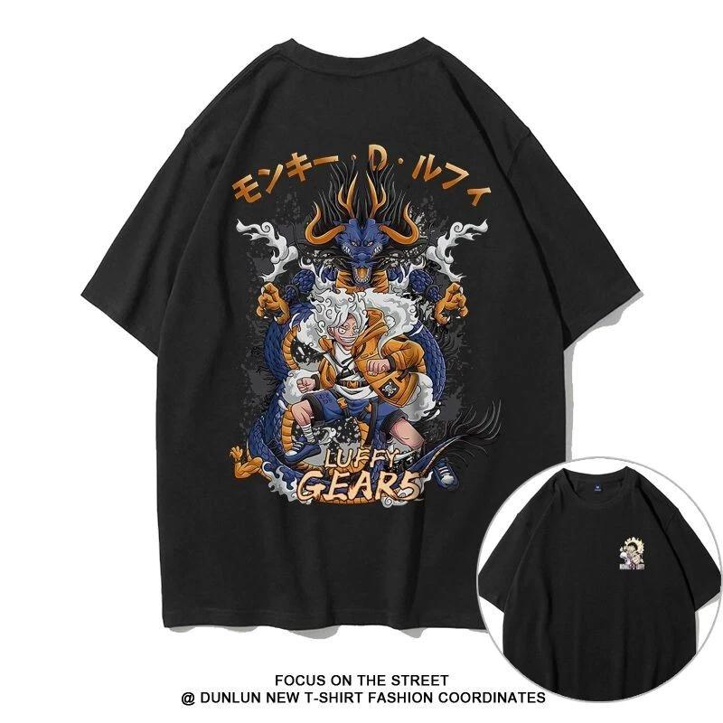 

One Piece Луффи Гир 5 Косплей Аниме Манга Футболка Футболки Костюмы Хлопок 2XL