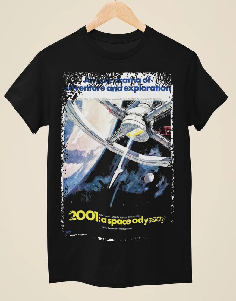 2001 A Space Odyssey (1968) Movie Poster Inspired Unisex Black TShirt S