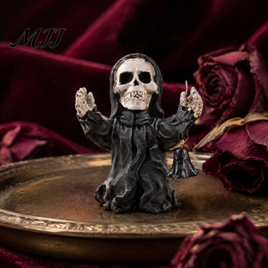 Festive Desktop Display Props Halloween Resin Figurine, Spooky Skeleton Pumpkin Ghost Statue for Detailed Horror Figurine Decorations Tiered