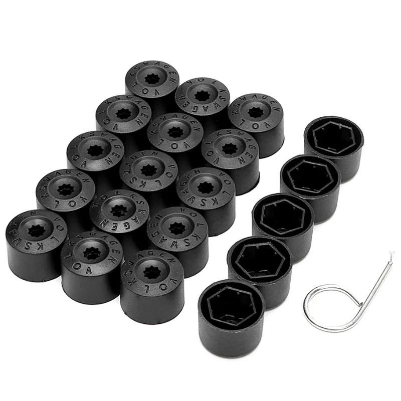 YKPSC1 20Pcs for VW Tiguan Golf MK5 Passat B7 Wheel Tire Hub Cap Nut Bolt Cover Rim Tyre Screws Plugs Studs Car Decorations Accessories