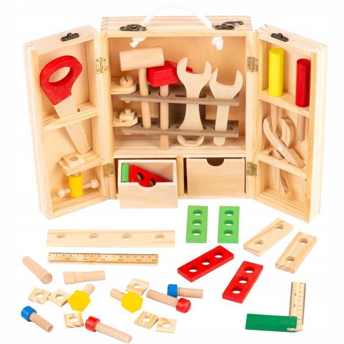 Coffret d'outils en bois pour enfants, atelier portable 38 pièces - Kinderplay (KP0744)