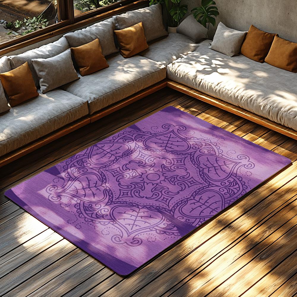 Elegant Purple Area Rug Modern Abstract Geometric Carpet Living Room Floor Mat Home Decor Non-Slip Washable Floor Covering