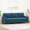 Vidaxl 3-Seater Sofa, Blue, 180 Cm, Upholstered In Velvet
