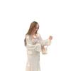 Elegant Lace Mesh Floral Fishtail Dress - Women's Waist-Defining, Slimming, Spaghetti Strap Bodycon for Spring/Summer