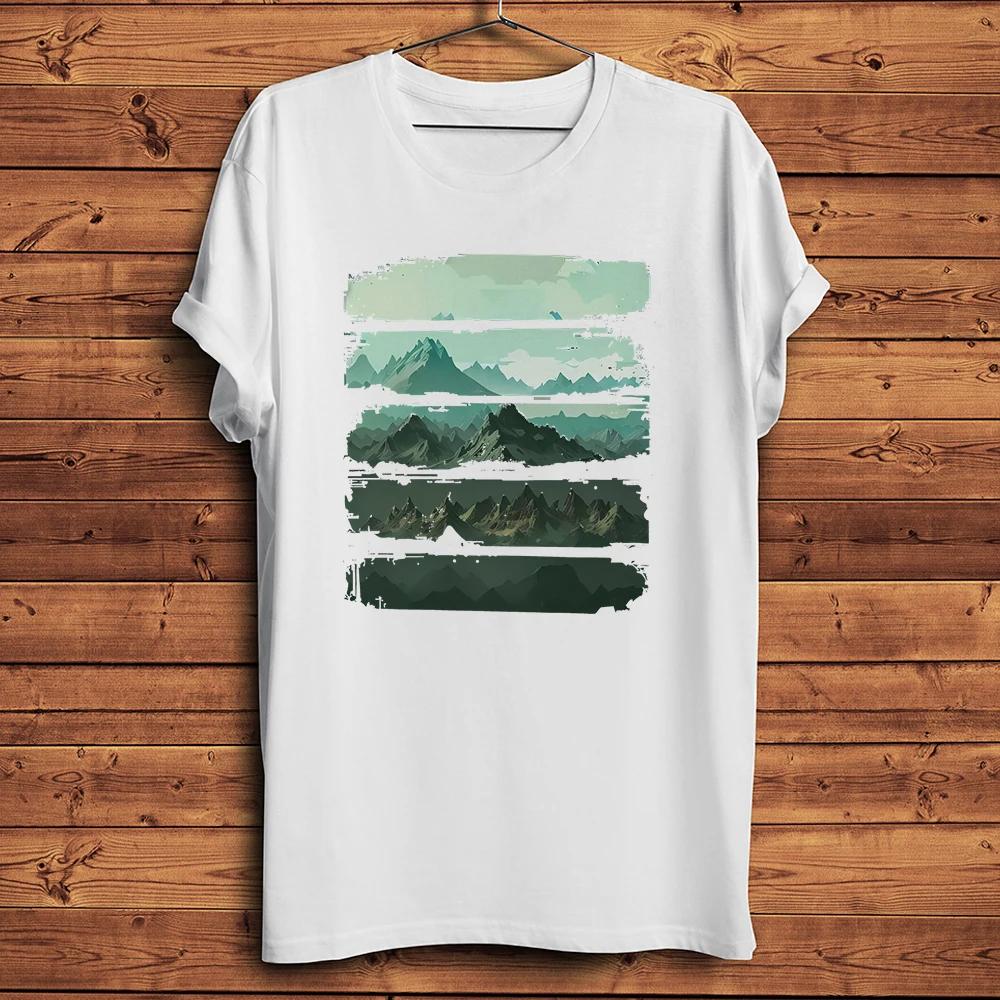 Mountain Clouds Landscape Funny Natural TShirtHomme Unisex Casual Short Sleeve TshirtUnisex Streetwear TeeBreathable Print