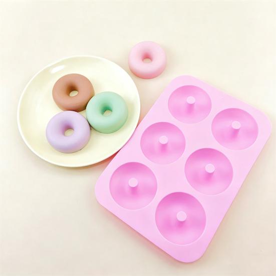 Silicone Donut Mold for DIY Cake Chocolate 6-Cavity Food-Grade Non-Stick Baking