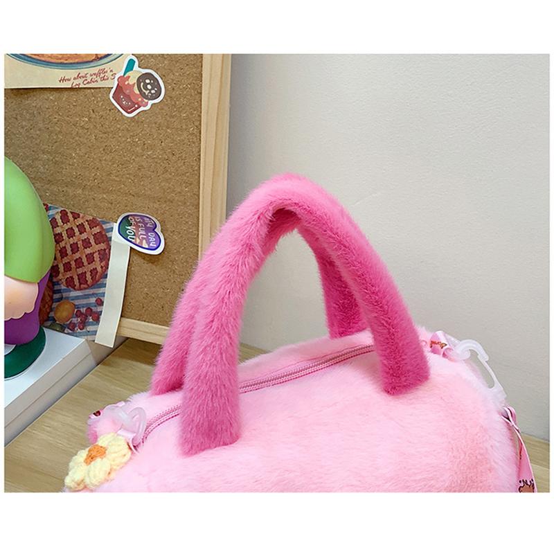 Capybara Crossbody Bag Cotton Cartoon Animal Bucket Bag Plush Bag Girl
