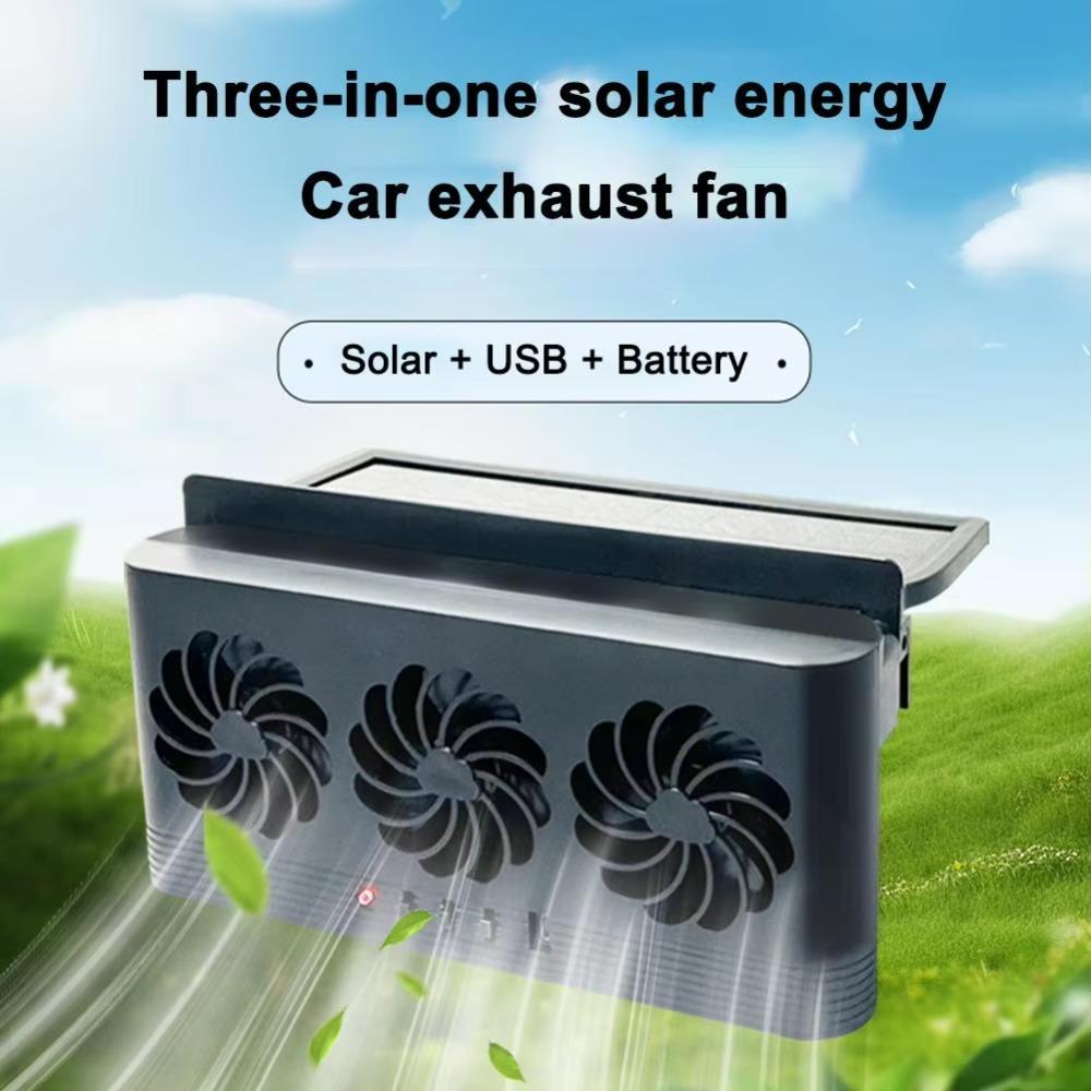 Solar Powered Cooling Fan USB Powered Auto Ventilation Fan New Air Vent Fan  All Cars