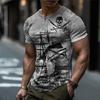 Men's Graphic Haunted Pirate Ship Nautical Pirate Skulls Waffle T Shirt Short Sleeve T Shirt 3D Print V Neck