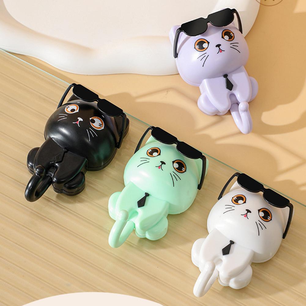 Kreativer Cartoon Katzenhaken Klebend Niedlicher Katzen Schlüsselhalter Katzen Wandhaken für Schlüssel Tasche Schal Hut Handtuch Hängende Dekoration
