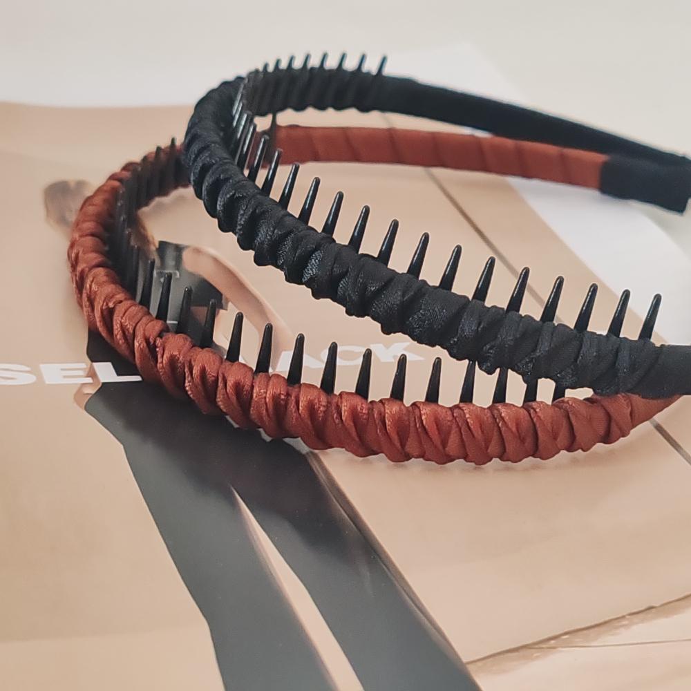 

2 шт. Милая пластиковая черно-коричневая зубчатая противоскользящая повязка на голову Женские повязки для волос Элегантная повязка для умывания Аксессуары для волос