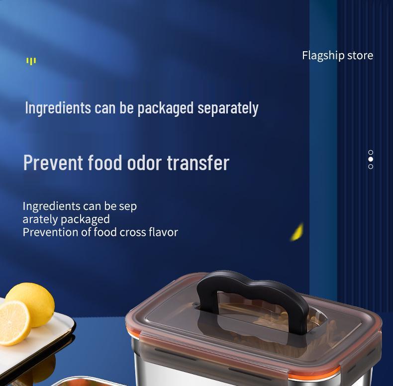 316 Stainless Steel Food Grade Microwave Bento Box for Office Lunch and Fresh Fruit Storage