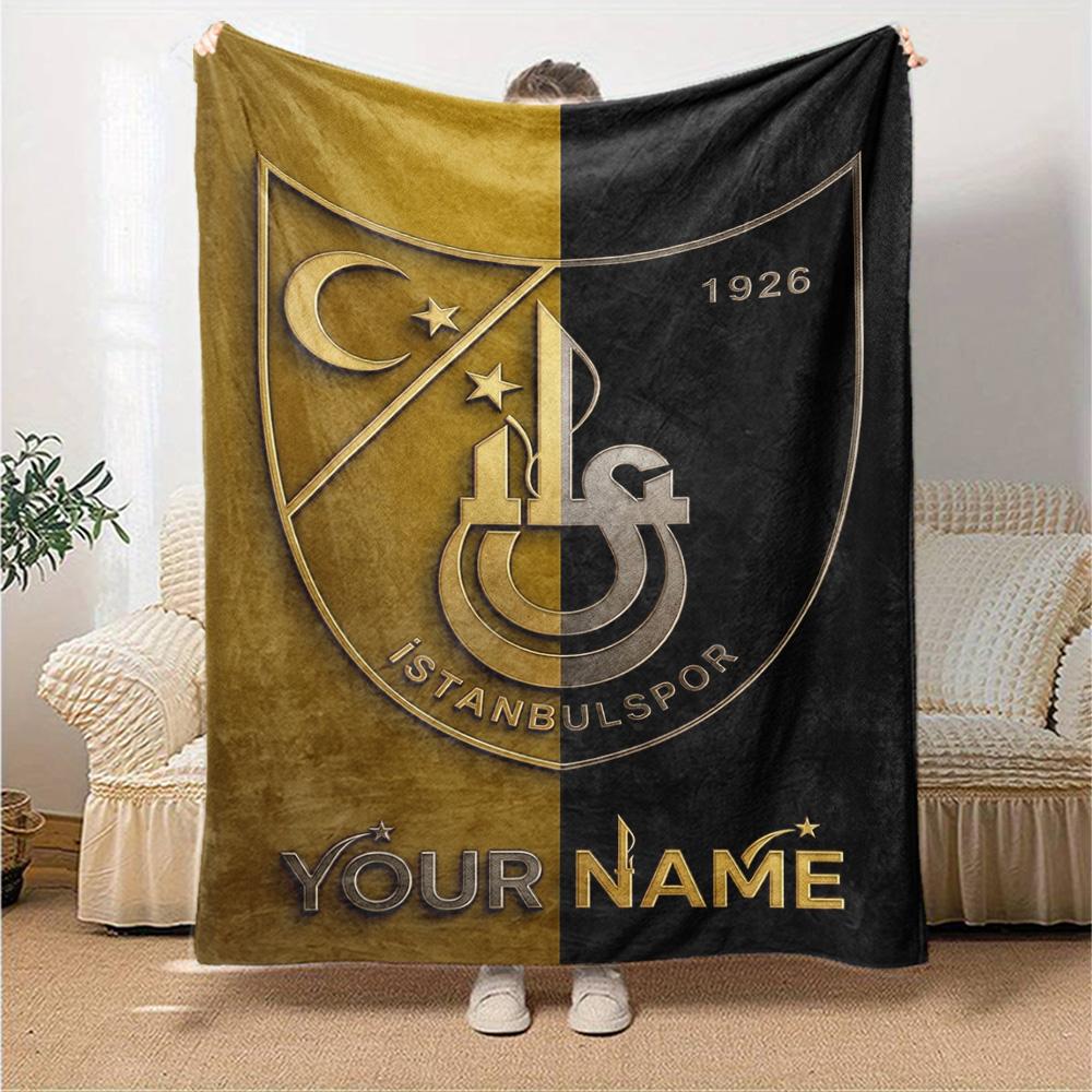 Name Custom Istanbulspor AS Print Flannel Blanket High Quality Warm Comfortable Cover for All Seasons Perfect for Gifts Home Decor