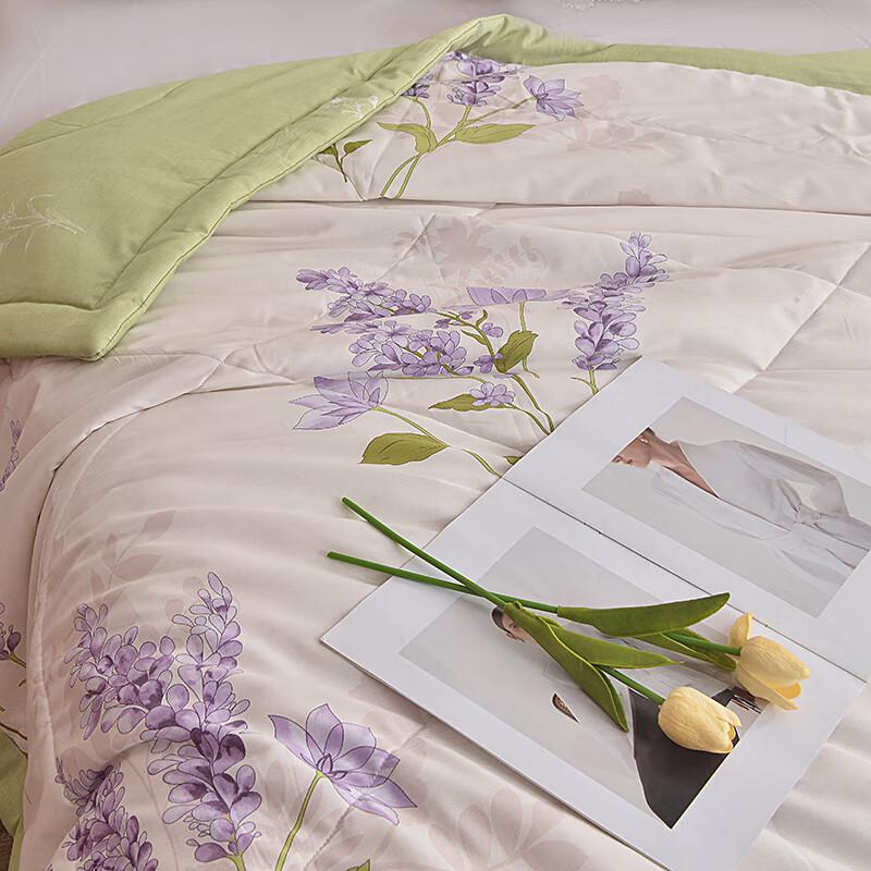 Jieliya Lavender 100% Cotton Summer Quilt