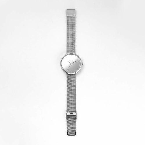 KLON MANYO einfach 11Y2813 38mm Silber Armbanduhr für Damen und Herren, Einfaches Spiegel-Finish