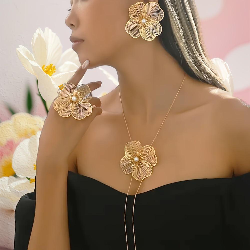 Stylish Versatile Simple Necklace Bracelet Set Women's Wear