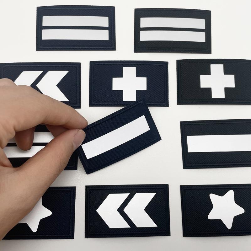 Reflective Embroidery Patches Stars Arrow Diy Accessory Clothes Bags Stickers Heat Press Appliqued Diy Sewing Crafts Applique