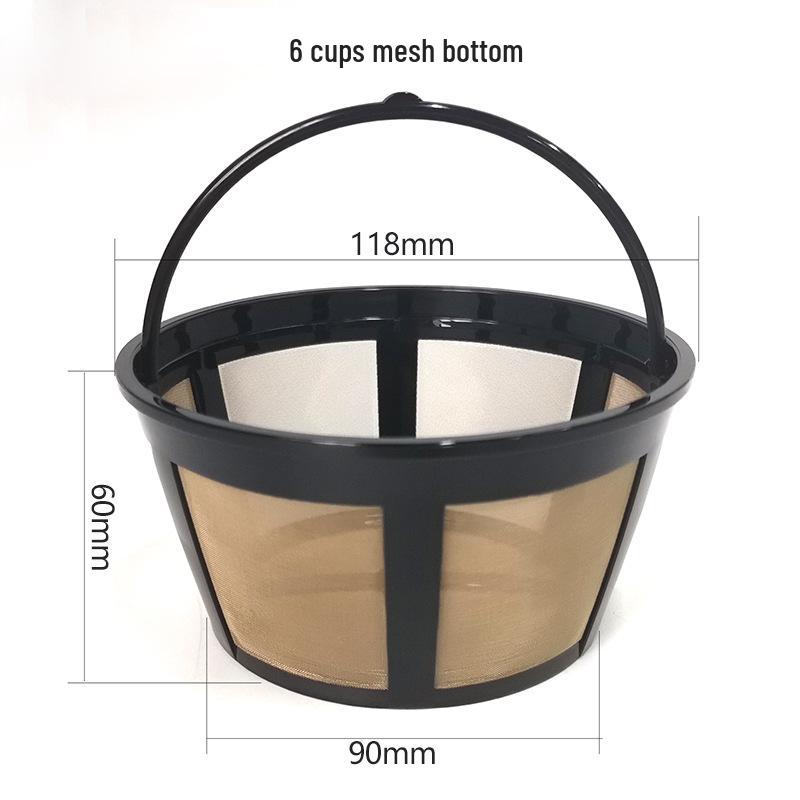 

304 Золотой Фильтр для Воды и Чая для Кофемашины - Подходит для Моделей на 4, 8, 10 Чашек