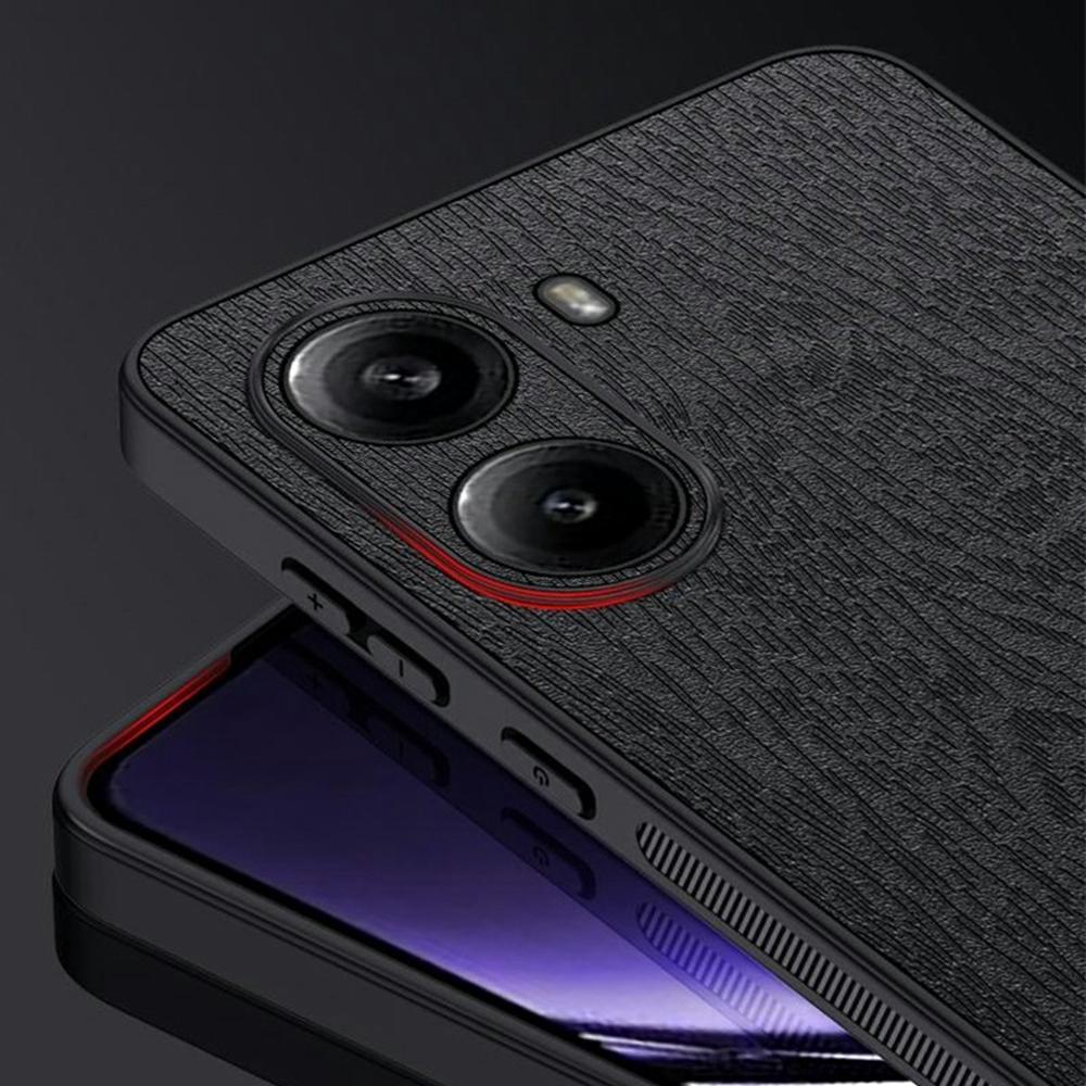For Xiaomi Redmi Turbo 4 5G Case Wood Texture PU Leather Coated PC TPU Phone Cover