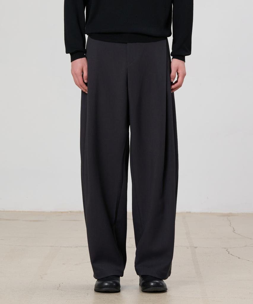 Hyoji Curved Wide Slacks (F01-3 Colors)