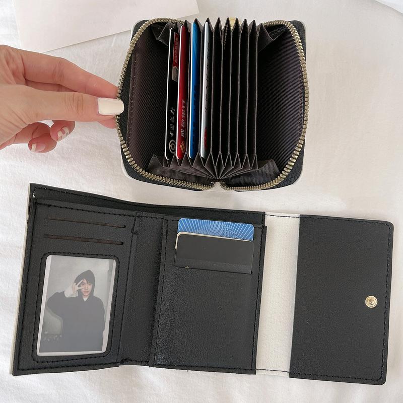 Women Cute Wallet Cow Print Pu Leather Business Card Holder Female Girl'S Coin Pouch Women Tri-Fold Cartoon Carteras Para Mujer