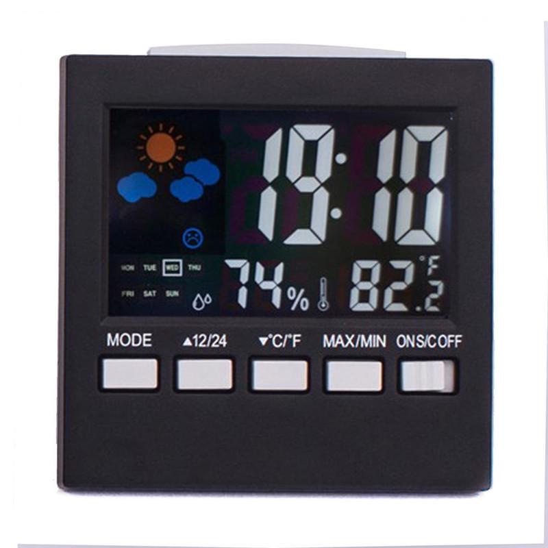Voice Control LCD Screen Thermometer Clocks Indoor Humidity Monitor Electronic Digital Display Clock