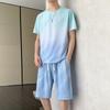 Men's Summer Ice Silk Quick-Dry Casual Two-Piece Set: Loose Short Sleeve T-Shirt & Shorts