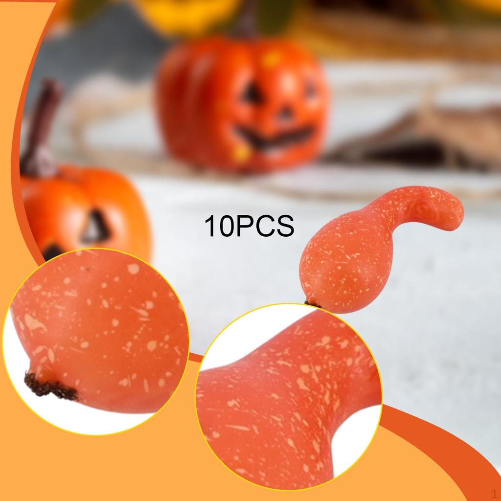 10 Pieces Foam Pumpkins Halloween Thanksgiving Decorations Orange Tabletop Centerpiece Harvest