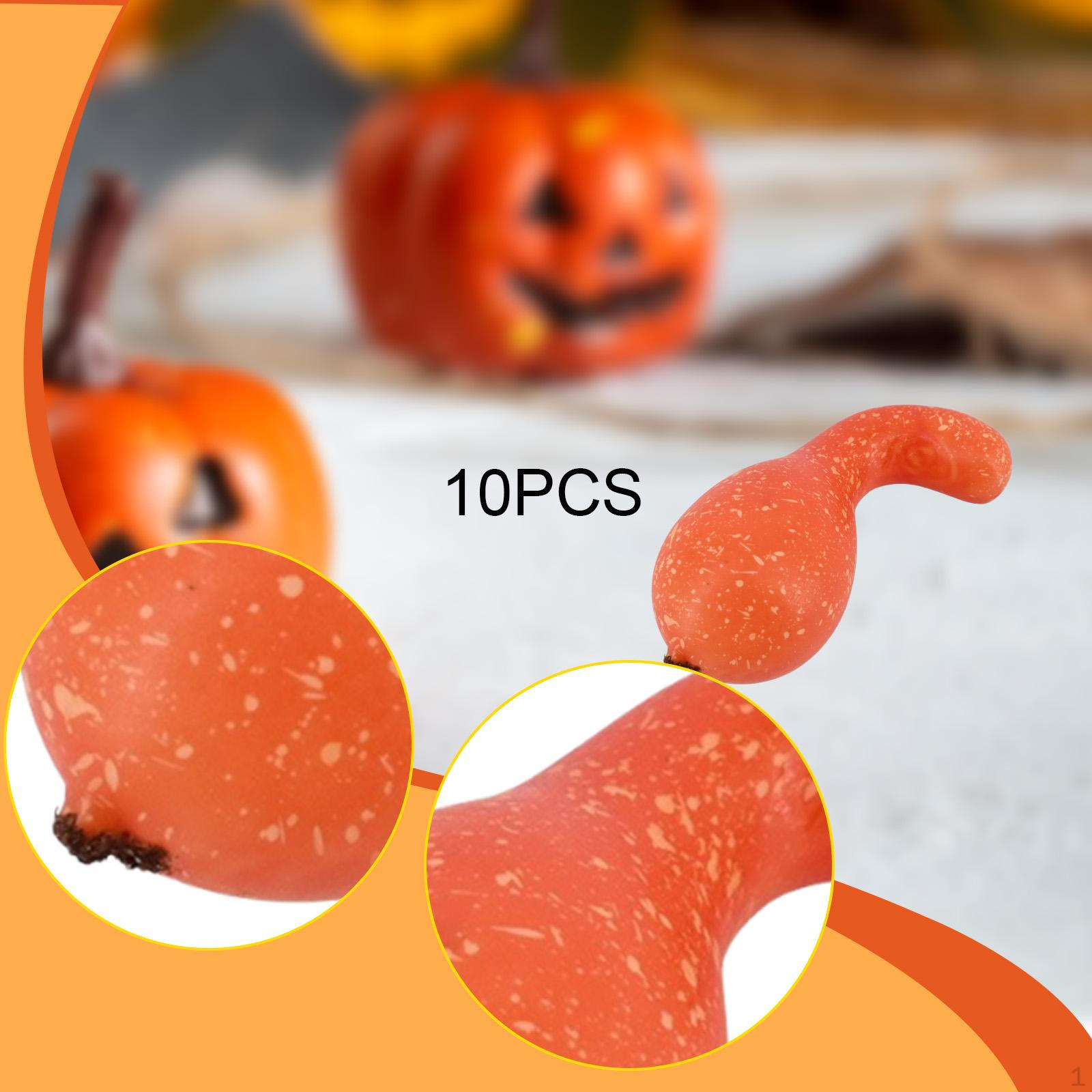 

10 Pieces Foam Pumpkins Halloween Thanksgiving Decorations Orange Tabletop Centerpiece Harvest
