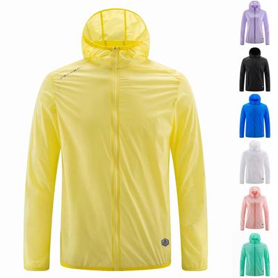 Summer Unisex Fashionable Solid Color Zippered Thin Hooded Jacket Sun Visor Jacket