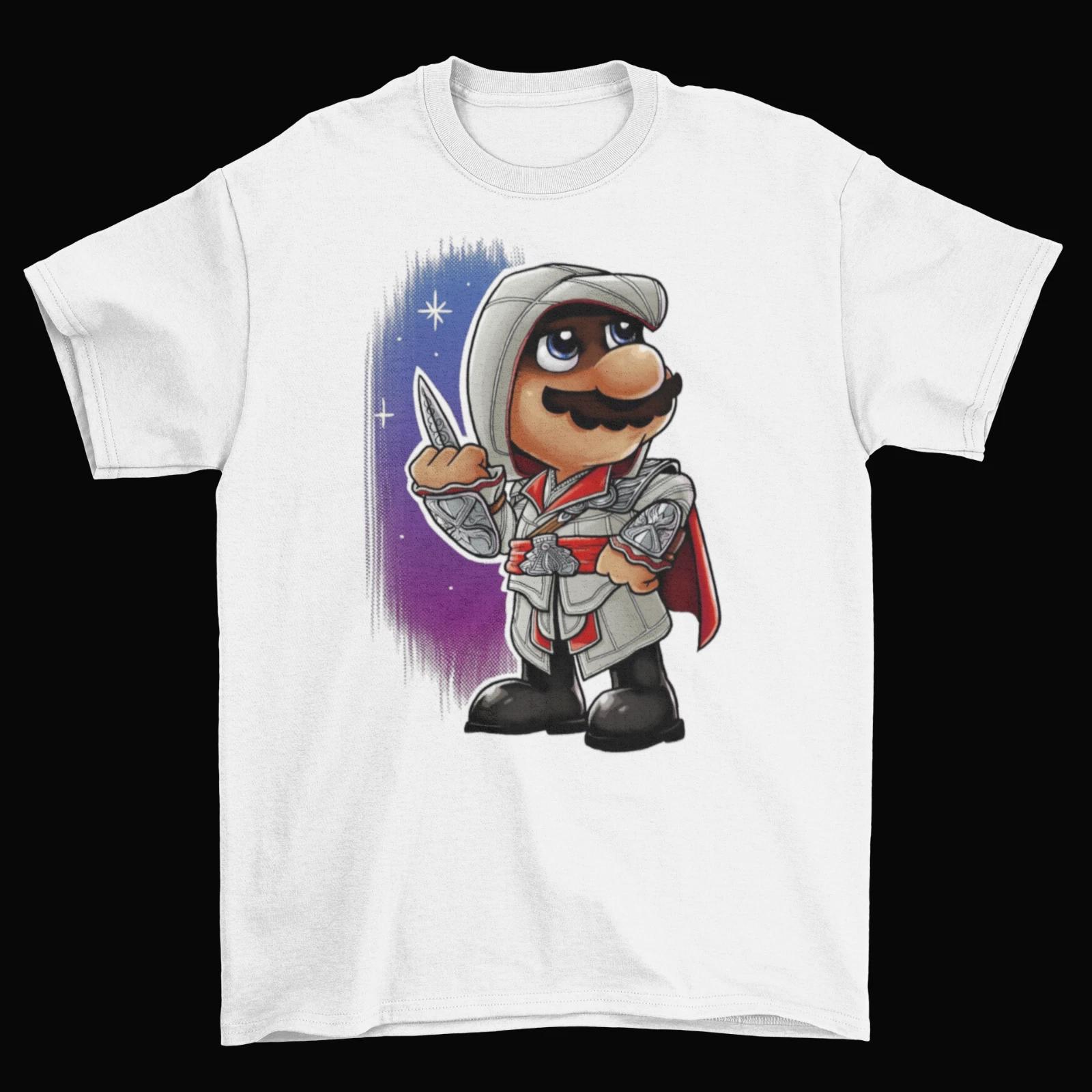 Super Mario Assassin T-Shirt Unisex Cotton Adult Funny Video Game Retro Ezio New L
