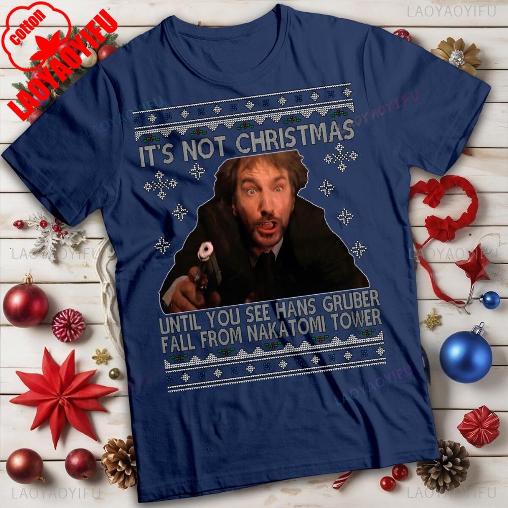 Die Hard Christmas T-Shirt Funnyunisexandunisexs Tee O-neck Hot Sale Christmas Tops Classic Movie Printed Shirt Casual Cotton T