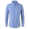 Slim Fit Striped Long Sleeve Shirt for Men Fashionable Casual Youth Style Polyester Fiber Business Commute Spring Season