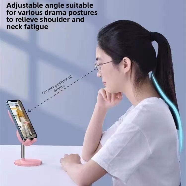 Adjustable Rabbit Phone Stand Cute Cartoon Lazy Desk Holder for Selfie Live Streaming