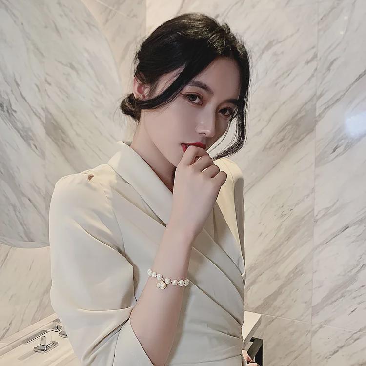 Korean Style Baroque Freshwater Pearl Bracelet - Cat's Eye Shell Design, Simple Jewelry for Students and Girlfriends