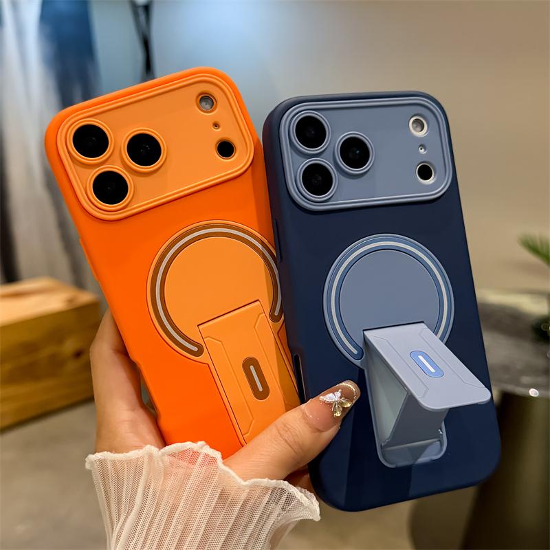 Magsafe Klapphalter Handyhülle Für iPhone 17 16 ProMax 16 15 14 Plus 13 12 11 Hautgefühl TPU Stoßfest Magnetische Abdeckung