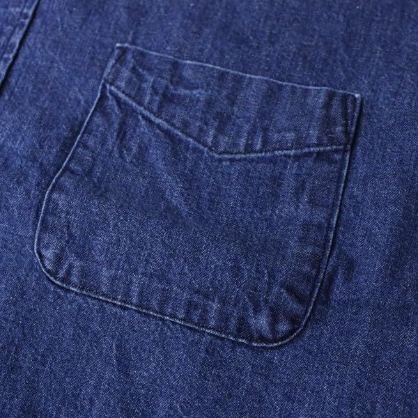 Denim shirt for short made in short sleeve large American casual dark [regnuu] men, sleeve, Japan, shirt, denim, button-down shirt, size, spring,