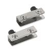 2X Glass Door Hinges Stainless Steel Display Cabinet Glass Cabinet Hinge No Drilling Fits For 5-6mm Glass Sliver Black