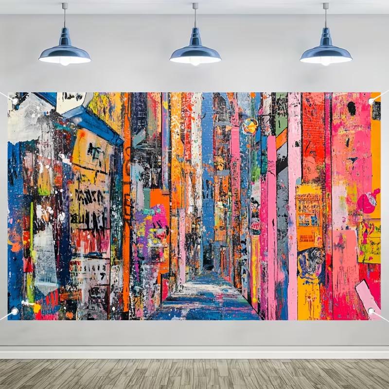 2D Vibrant Urban Street Art Backdrop Photography Background Banner