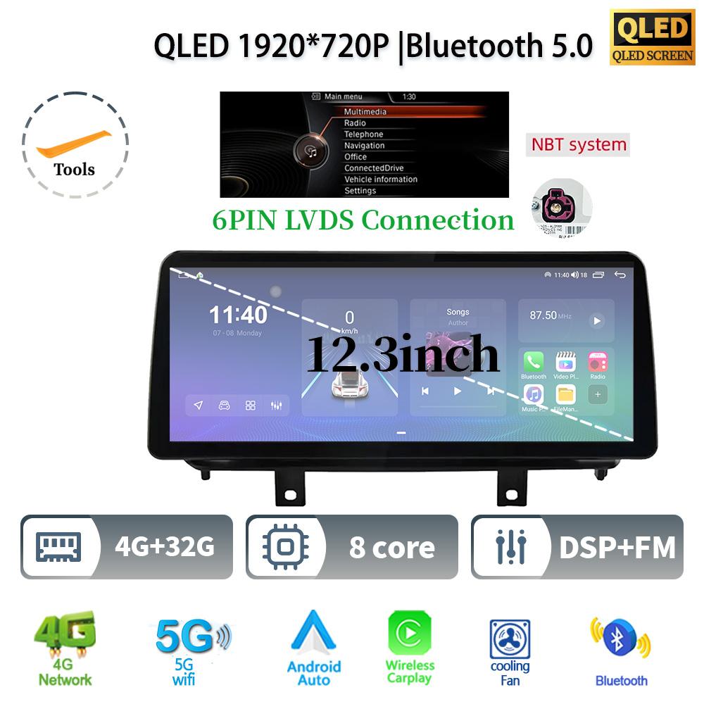 12.3" For BMW X5 F15 X6 F16 2014-2017 Android 14 Car Radio Multimedia 4G GPS Navigation Bluetooth Stereo CarPlay Touch Screen