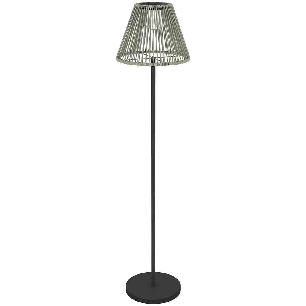 Solar Floor Lamp Rattan Solar Lamps with Light Sensor 25 LED Lights Solar Light in Boho Style diameter 33 x 135 cm