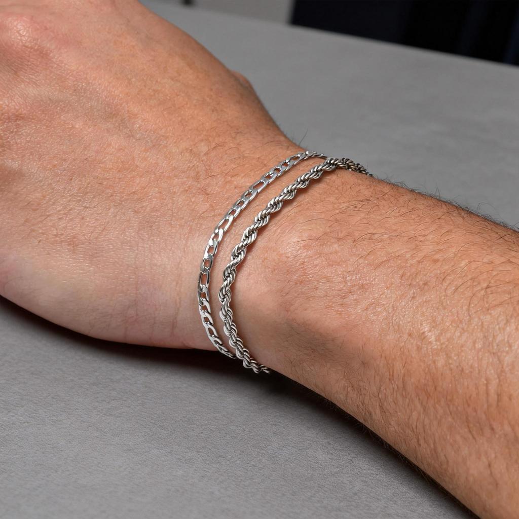 Men's Thin Chain Bracelet,Never Fade Stainless Steel Adjustable Wristband,Minimalist Hip Hop Jewelry Gift