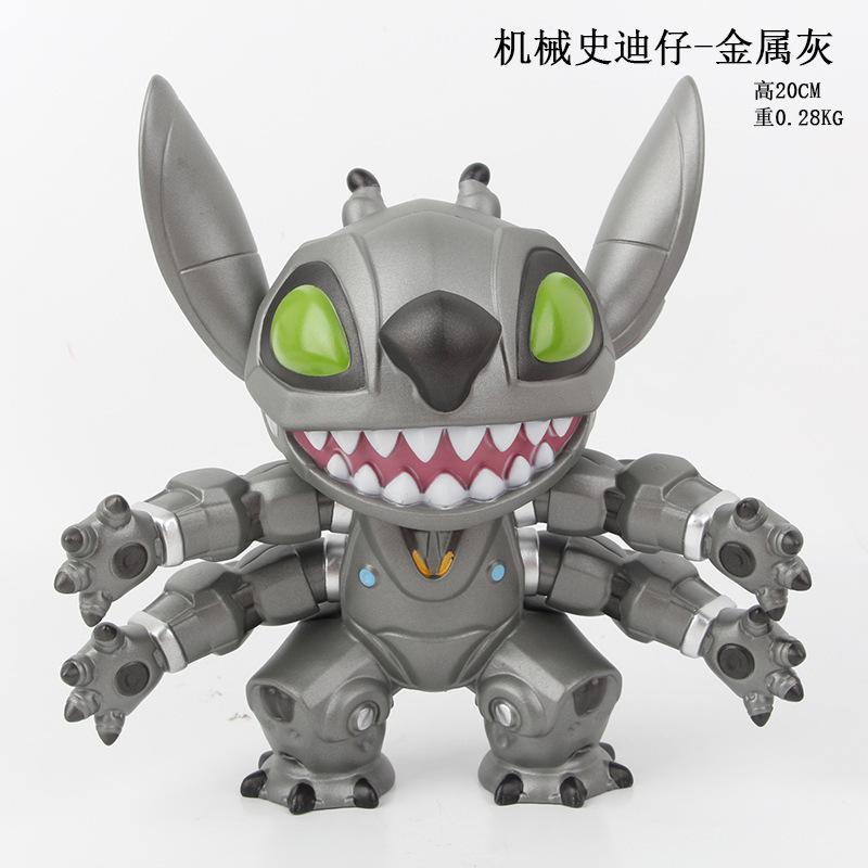 Anime Mechanical Version Stitch Model Toy Doll Car Decoration Statue PVC Collection Decoration Birthday Gift