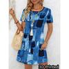 3D Plaid Patchwork Vintage Dress Retro Checkered Print Dress Women's Fashion Dress Vestidos
