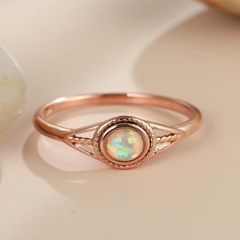 

French Vintage Rose Gold Small Eye Ring for Ladies no. 6 белый