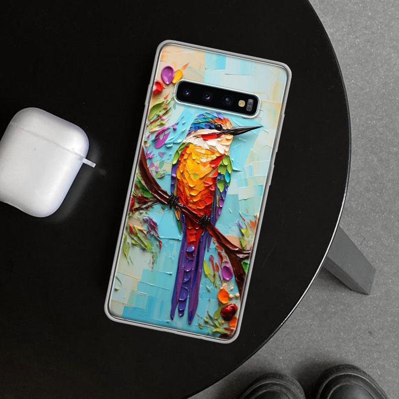 

Масляная живопись животных Чехол для телефона с птицами для Samsung Galaxy S26 S25 Edge S24 S23 Ultra S22 Plus S21 FE S20 + Арт Индивидуальный Забавный Samsung S22