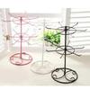 Double Tier Metal Rotating Jewelry Stand Earring Necklace Display Holes Holder Rack