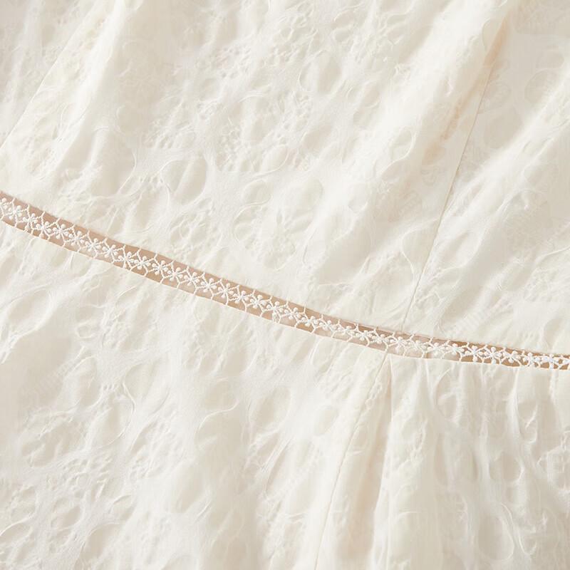 French Square Neck Cotton Puff Sleeve Dress